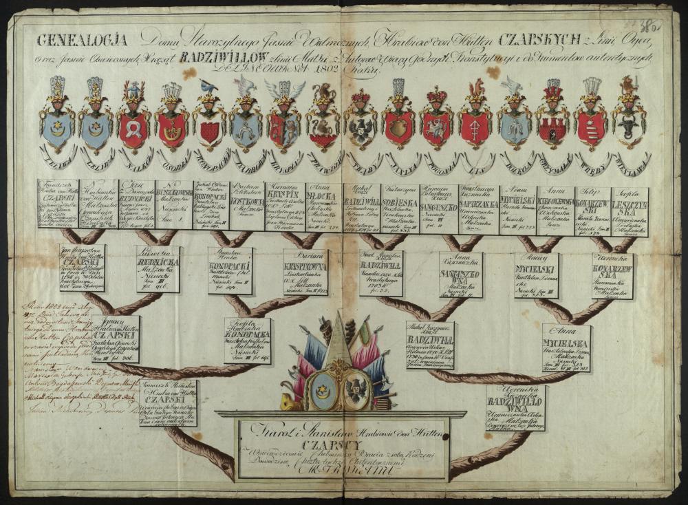 Генеалагічная табліца дваранскага роду Гутэн-Чапскіх герба «Ляліва». 1802 г.