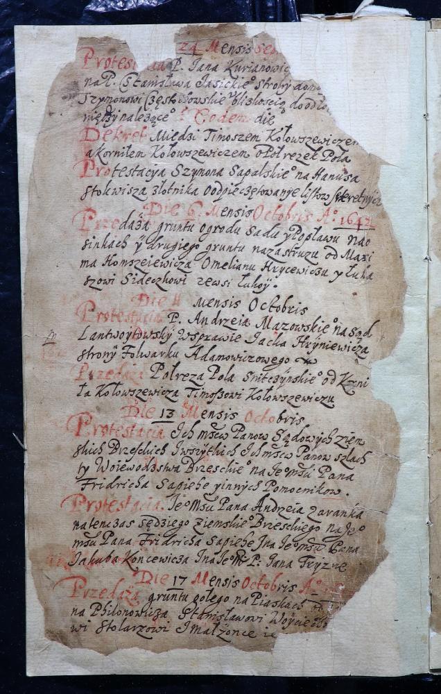 Рэестр спраў актавай кнігі Берасцейскага магістрата за 1642–1644 гады (польская мова)
