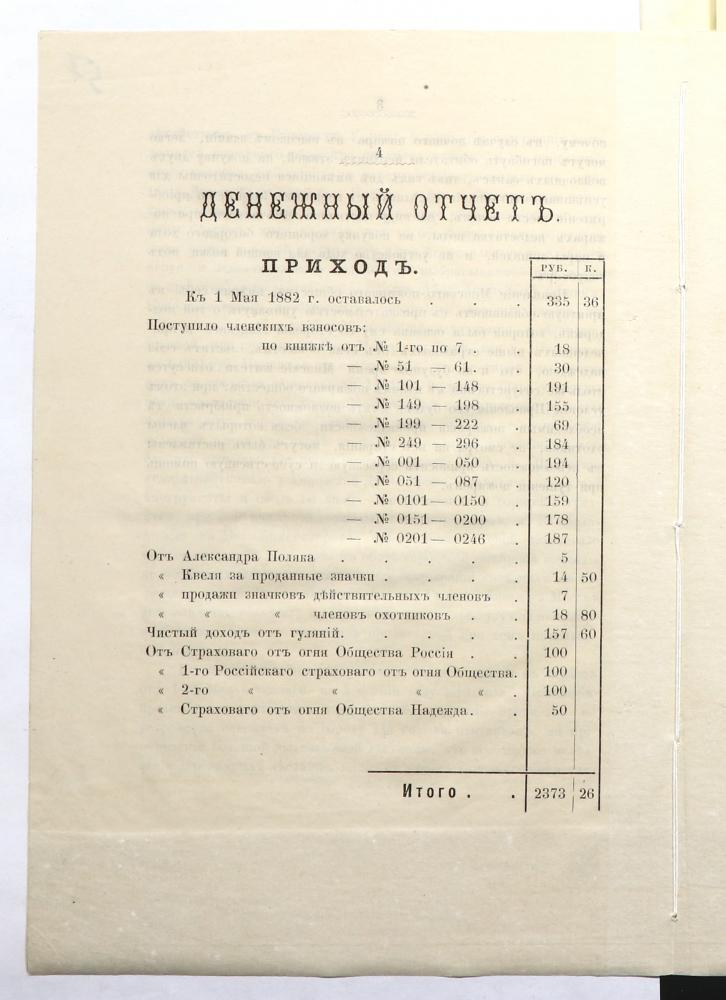 Отчет о деятельности Минского вольного пожарного общества за 1882—1883 годы